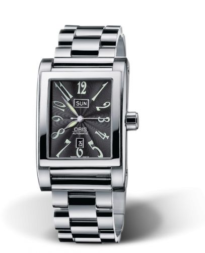 Rectangular Day Date 30 Stainless Steel / Black / Bracelet