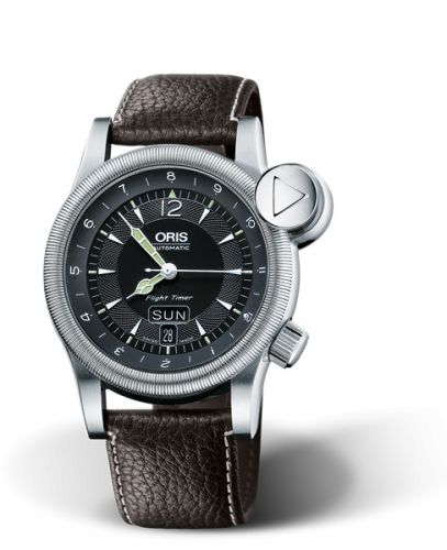 Flight Timer² Day Date Stainless Steel / Black / Leather