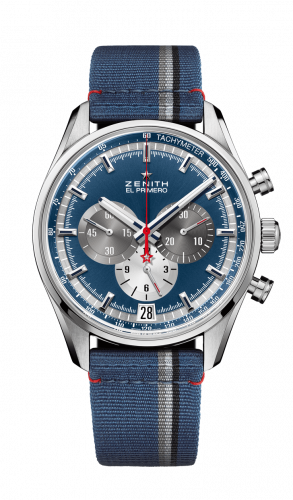 El Primero Chronomaster 42 Stainless Steel / Blue / Fabric