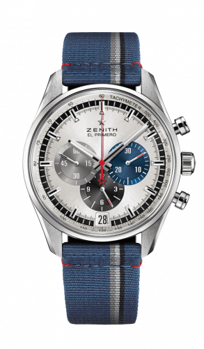 El Primero Chronomaster 42 Stainless Steel / Silver / Fabric