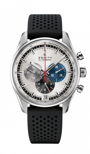 El Primero Chronomaster 42 Stainless Steel / Silver / Rubber