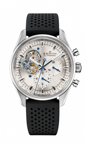 El Primero Chronomaster Open Stainless Steel / Silver/ Rubber