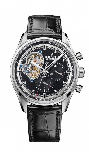 El Primero Chronomaster Open Stainless Steel / Black / Alligator