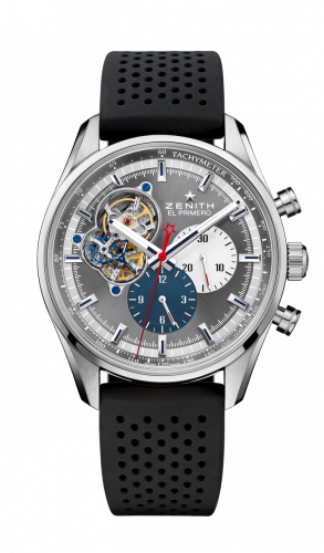 El Primero Chronomaster Open Stainless Steel / Grey 1969 / Rubber