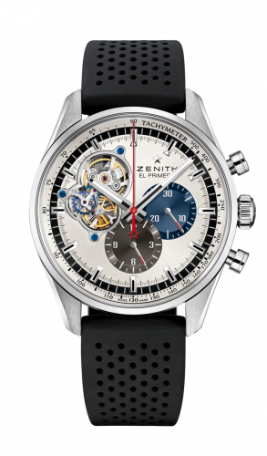 El Primero Chronomaster Open Stainless Steel / Silver 1969 / Rubber