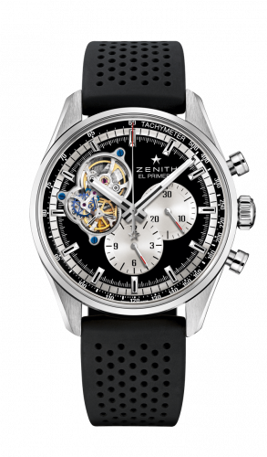 El Primero Chronomaster Open Stainless Steel / Black / Rubber