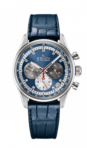 El Primero Chronomaster 38 Stainless Steel / Blue / Alligator