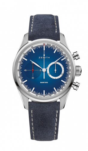 El Primero Chronomaster 38 Stainless Steel / Solar Blue / Alcantara