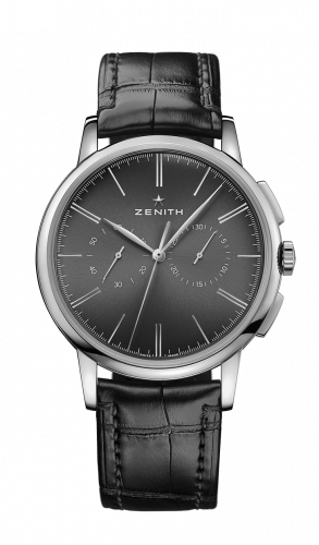Elite Chronograph Classic Stainless Steel / Black / Alligator