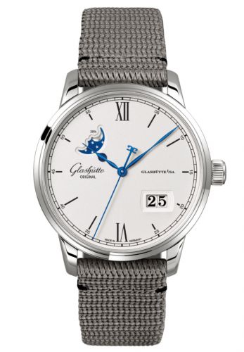 Senator Excellence Panorama Date Moonphase Stainless Steel / Silver / Synthetic