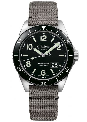 SeaQ Panorama Date Stainless Steel / Black / Textile / Folding