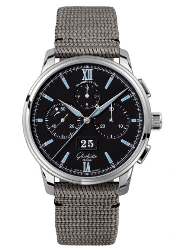 Senator Chronograph Panorama Date Stainless Steel / Black / Fabric / Folding