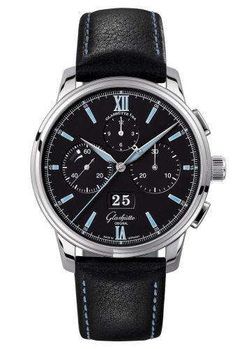 Senator Chronograph Panorama Date Stainless Steel / Black / Calf / Folding