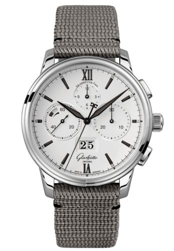 Senator Chronograph Panorama Date Stainless Steel / Silver / Fabric / Folding