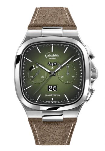 Seventies Chronograph Panorama Date Green / Calf / Folding