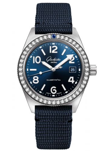 SeaQ Date Stainless Steel / Diamond / Blue / Textile / Folding
