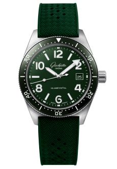 SeaQ Date Stainless Steel / Green / Rubber / Pin