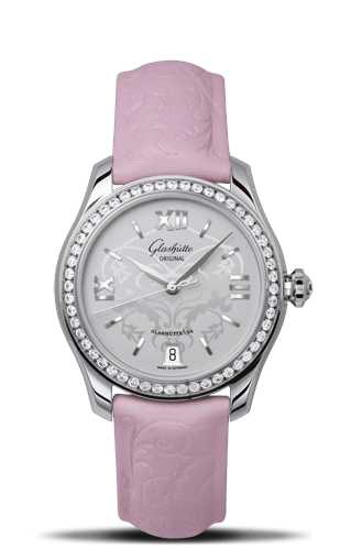 Lady Serenade Stainless Steel / Diamond / Pink / Calf / Pin