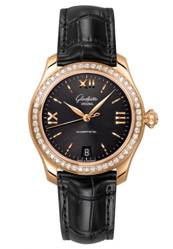 Lady Serenade Rose Gold / Diamond / Black / Alligator / Pin