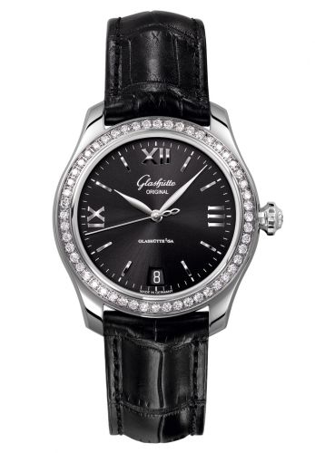 Lady Serenade Stainless Steel / Diamond / Black / Alligator / Folding