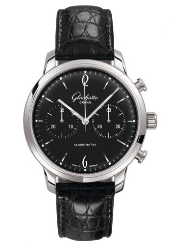 Sixties Chronograph Stainless Steel / Black / Alligator / Pin
