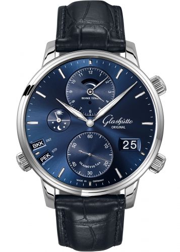 Senator Cosmopolite Stainless Steel / Blue / Alligator / Folding