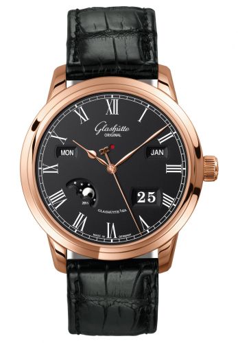 Senator Perpetual Calendar Red Gold / Black / Alligator / Folding
