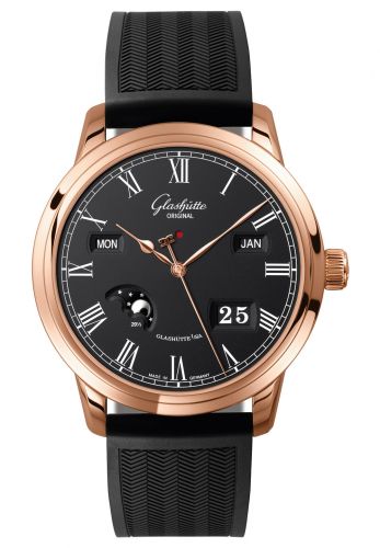 Senator Perpetual Calendar Red Gold / Black / Rubber / Pin