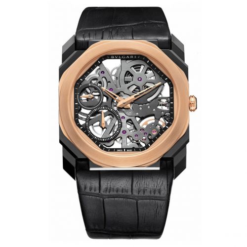 Octo Finissimo Skeleton DLC / Rose Gold / Alligator