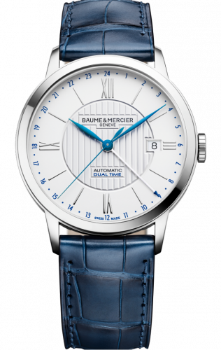 Classima 40 Dual Time Stainless Steel / Silver / Alligator