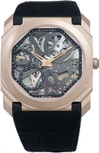 Octo Finissimo Skeleton Pink Gold / Alligator