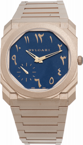 Octo Finissimo Automatic Arabic Blue / Rose Gold
