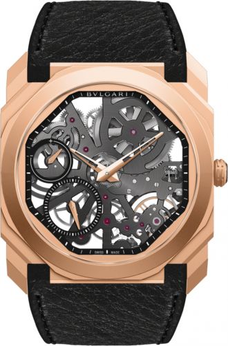 Octo Finissimo Skeleton Pink Gold  / Calf