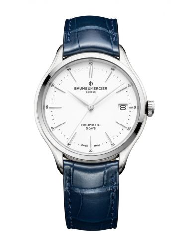 Clifton Baumatic Stainless Steel / White / Alligator