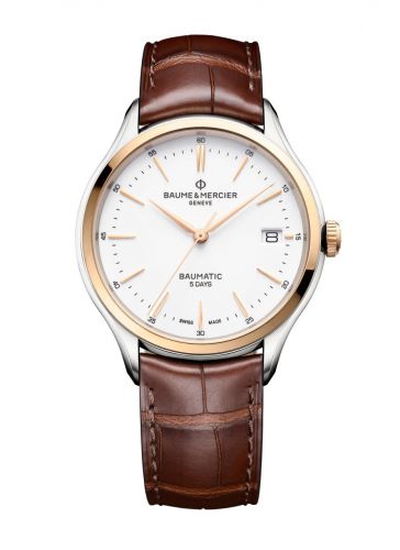 Clifton Baumatic Stainless Steel / Yellow Gold / White / Alligator