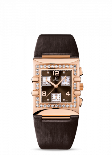 Constellation Quadra Quartz 28 Chronograph Red Gold / Diamond / Brown / Fabric
