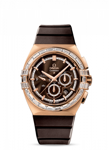 Constellation Co-Axial 41 Chronograph Double Eagle Red Gold / Baguette / Brown / Rubber