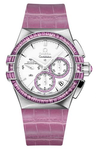 Constellation Co-Axial 35 Chronograph Double Eagle White Gold / Silver / Pink Alligator