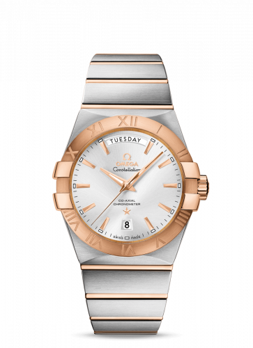 Constellation Co-Axial 38 Co-Axial Day-Date Stainless Steel / Red Gold / Silver