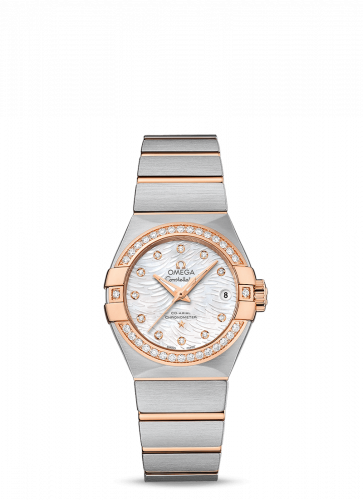 Constellation Co-Axial 27 Brushed Stainless Steel / Red Gold / Diamond / MOP