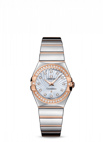 Constellation Quartz 27 Polished Stainless Steel / Red Gold / Diamond / MOP Supernova