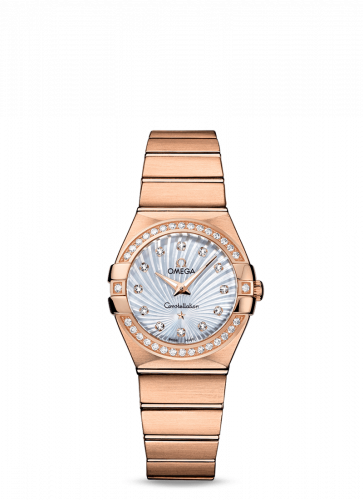 Constellation Quartz 27 Brushed Red Gold / Diamond Bezel / MOP Supernova