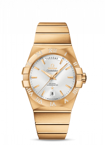 Constellation Co-Axial 38 Day-Date Yellow Gold / Diamond / Silver