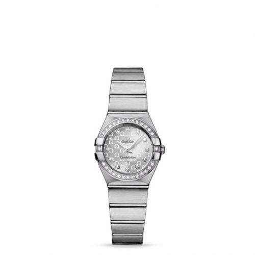 Constellation Quartz 24 Brushed Stainless Steel / Diamond / Silver Omega