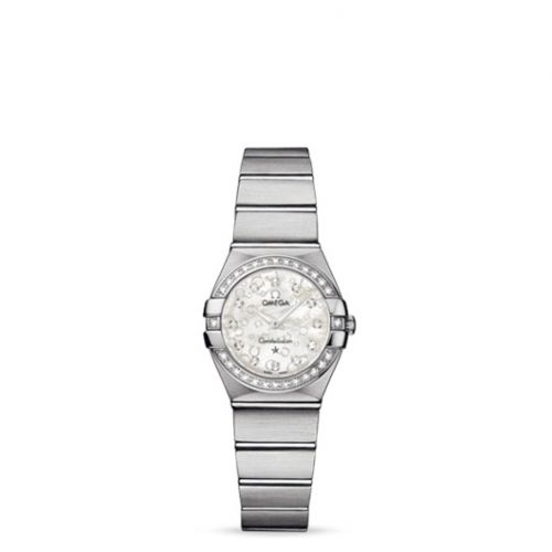 Constellation Quartz 24 Brushed Stainless Steel / Diamond / Silver Omega