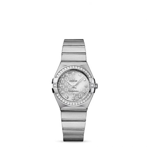 Constellation Quartz 27 Brushed Stainless Steel / Diamond / Silver Omega