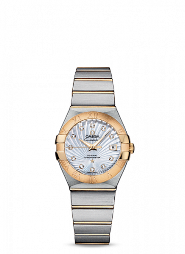 Constellation Co-Axial 27 Brushed Stainless Steel / Yellow Gold / MOP Supernova