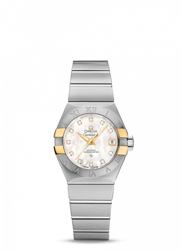 Constellation Co-Axial 27 Brushed Stainless Steel / Yellow Gold Claws / MOP