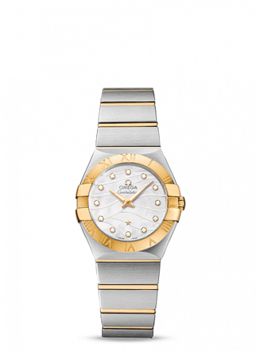 Constellation Quartz 27 Brushed Stainless Steel / Yellow Gold / Wavy MOP