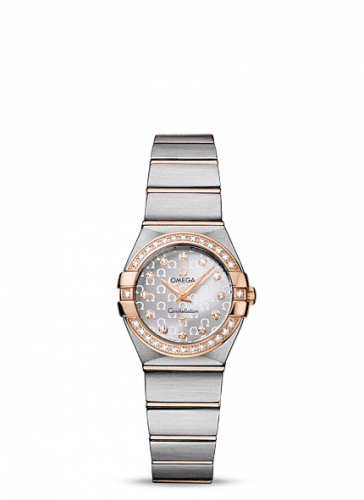 Constellation Quartz 24 Brushed Stainless Steel / Red Gold / Diamond / Silver Omega
